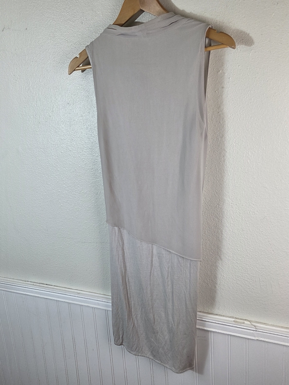 AllSaints Abi Dress Womens US 2 XS Gray Draped Sleeveless Midi Made in Portugal - Picture 4 of 16